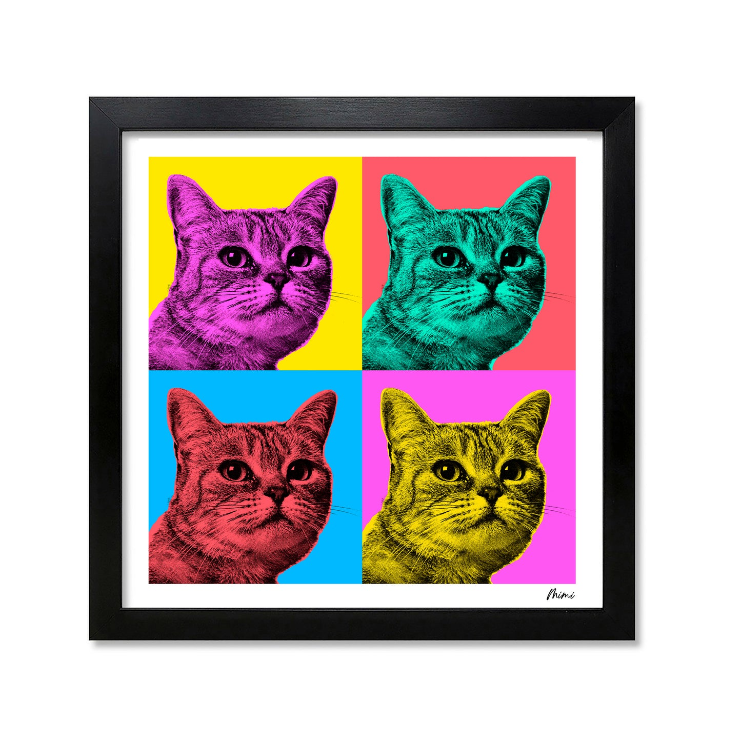 Custom Pop Art Single Portrait - Four Squares (B)