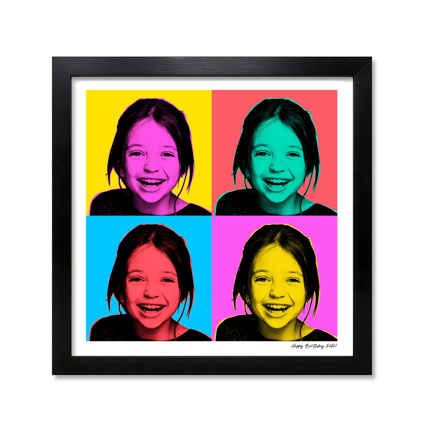 Custom Pop Art Single Portrait - Four Squares (B)
