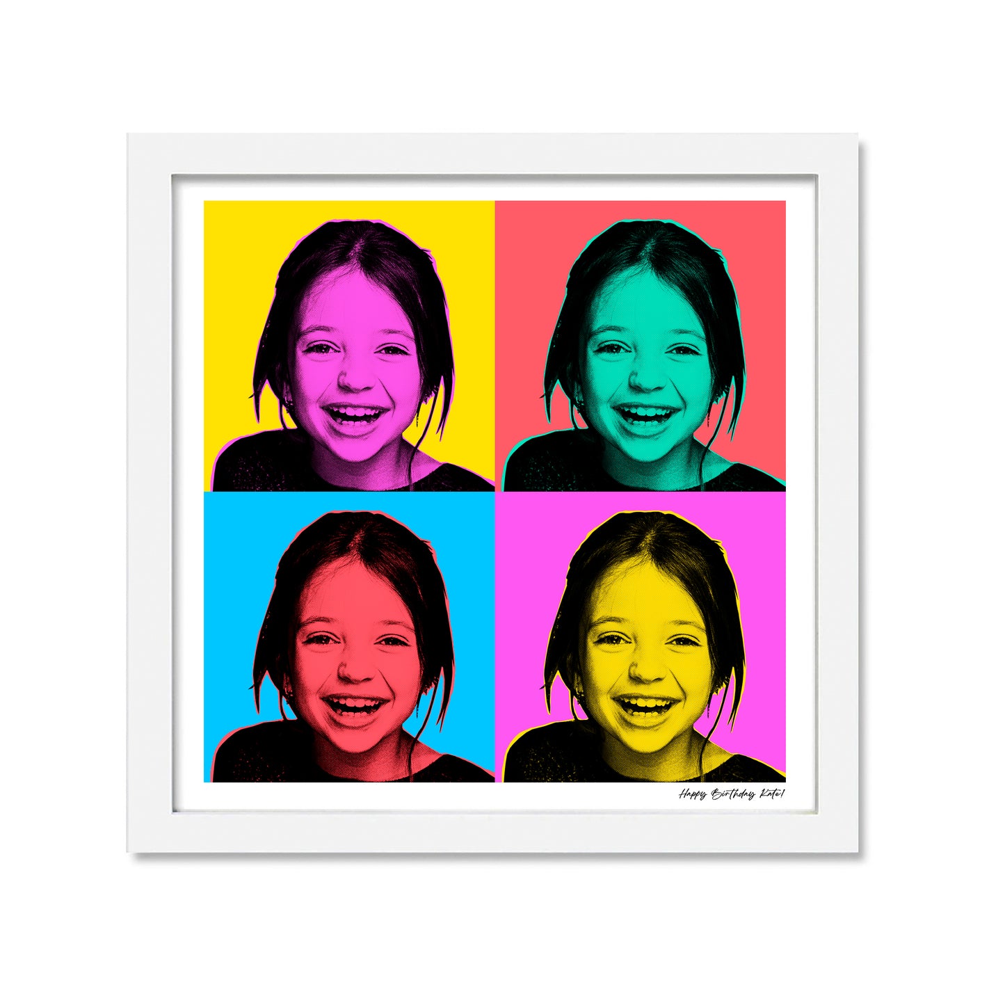 Custom Pop Art Single Portrait - Four Squares (B)