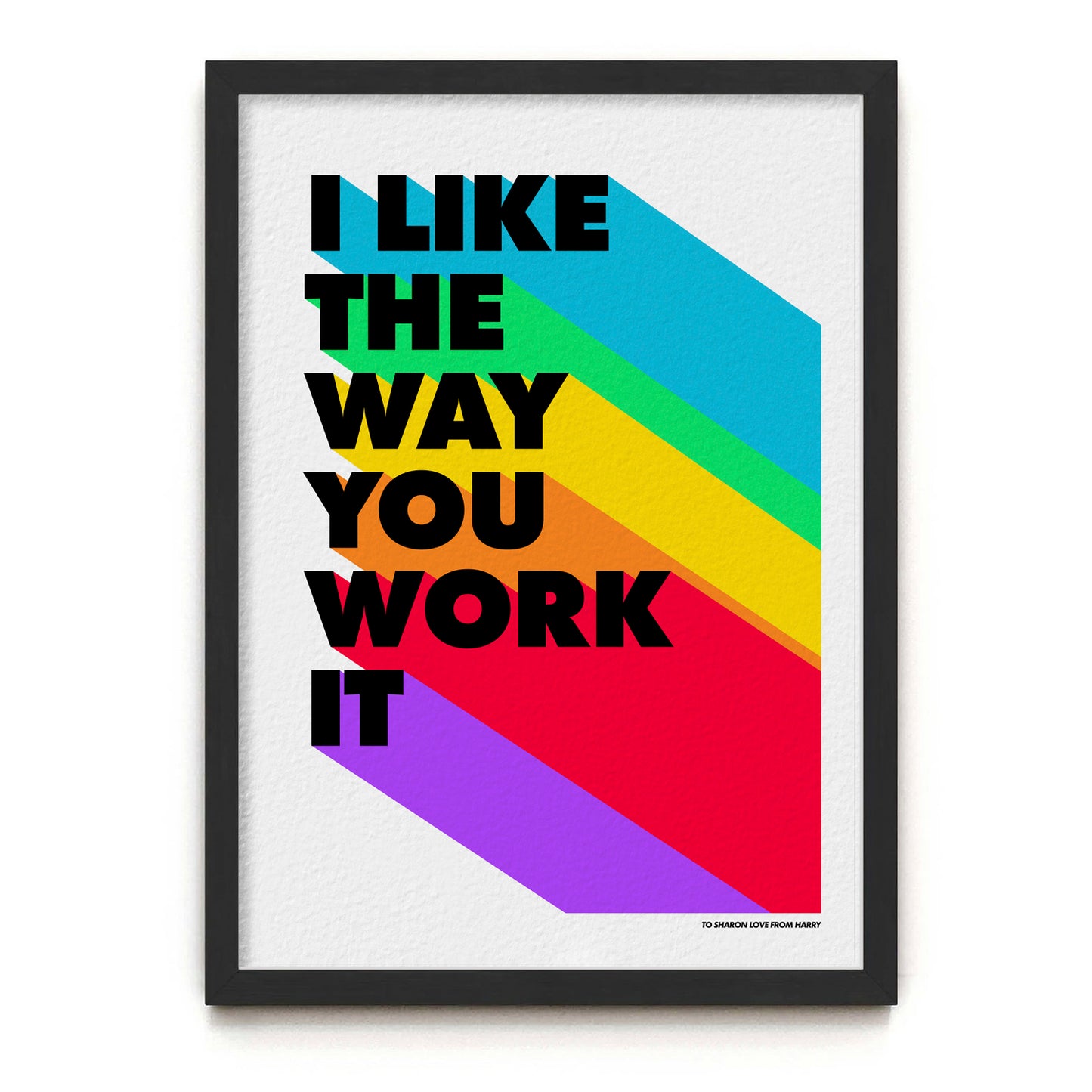 Custom Typographic Rainbow Print