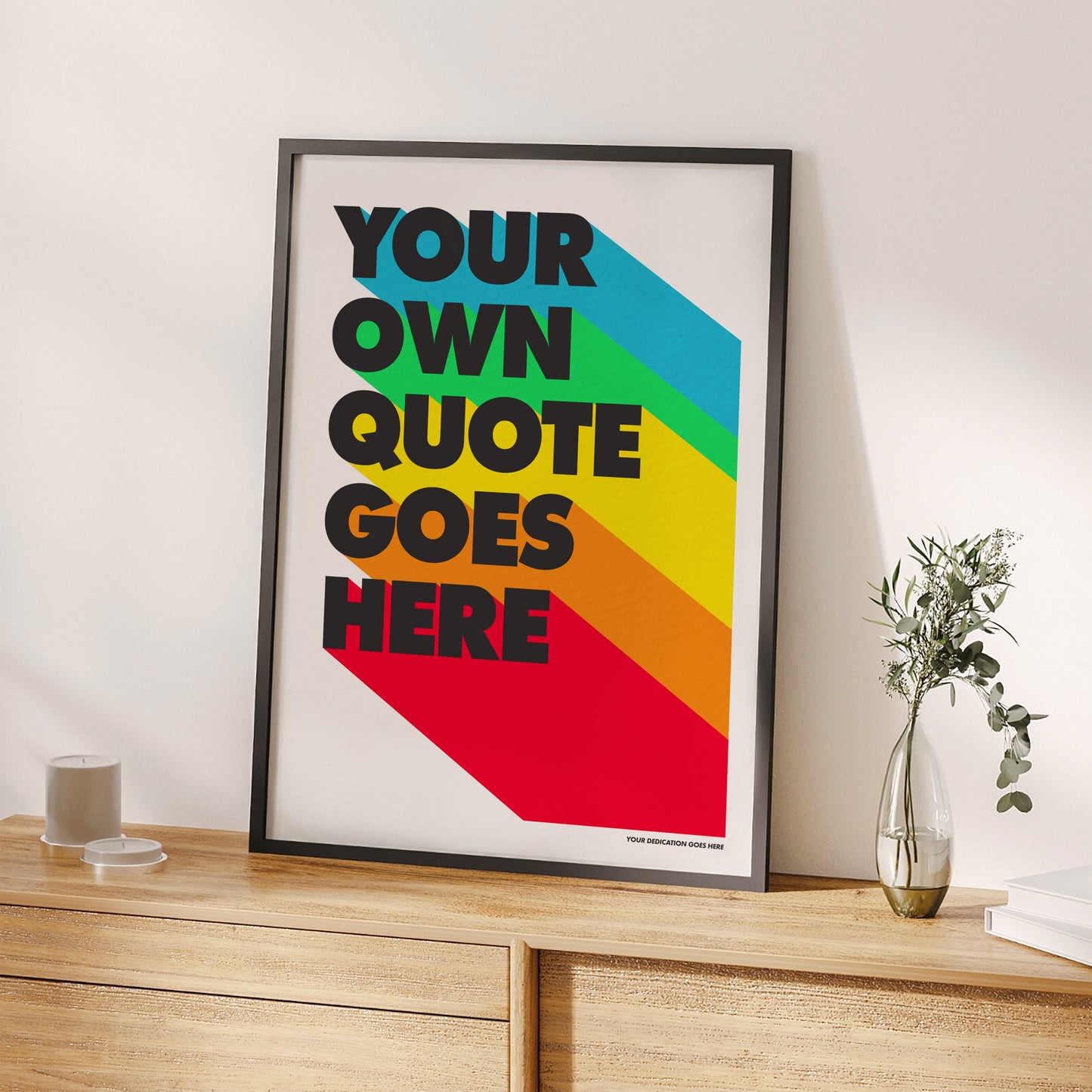 Custom Typographic Rainbow Print