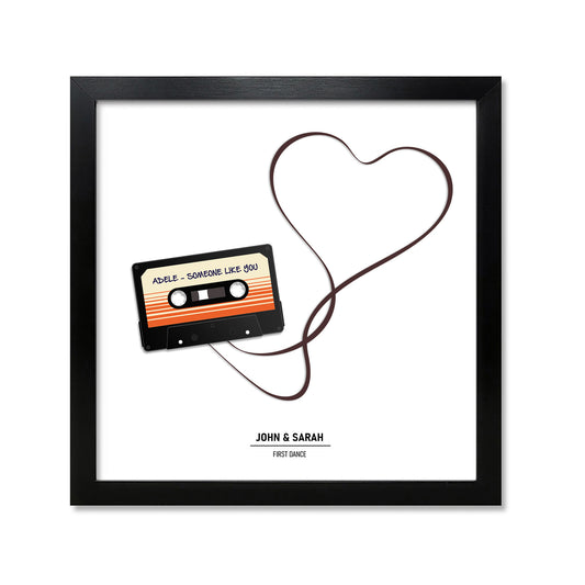 Custom Cassette Tape Heart Print