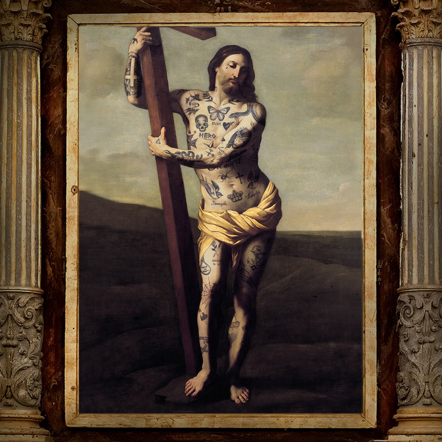 Tattooed Jesus Print