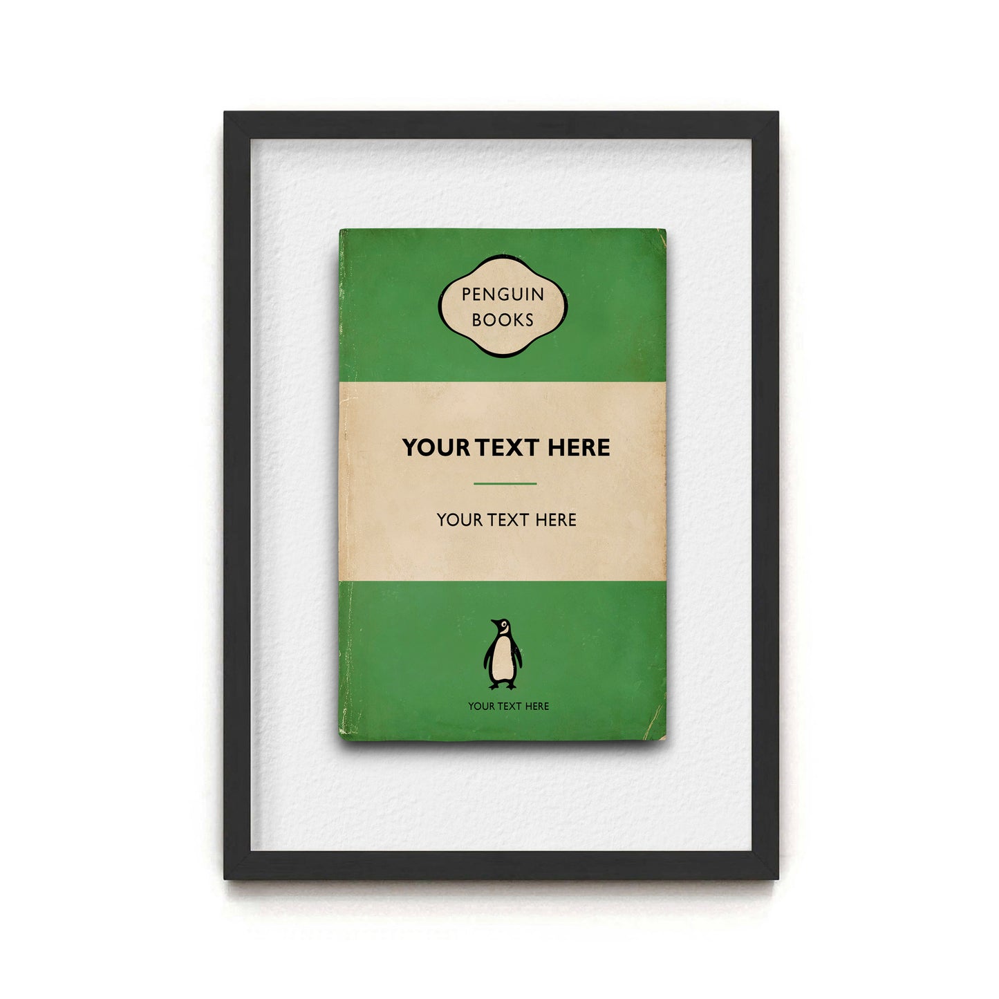 Custom Typographic Book Print (Distressed Version)