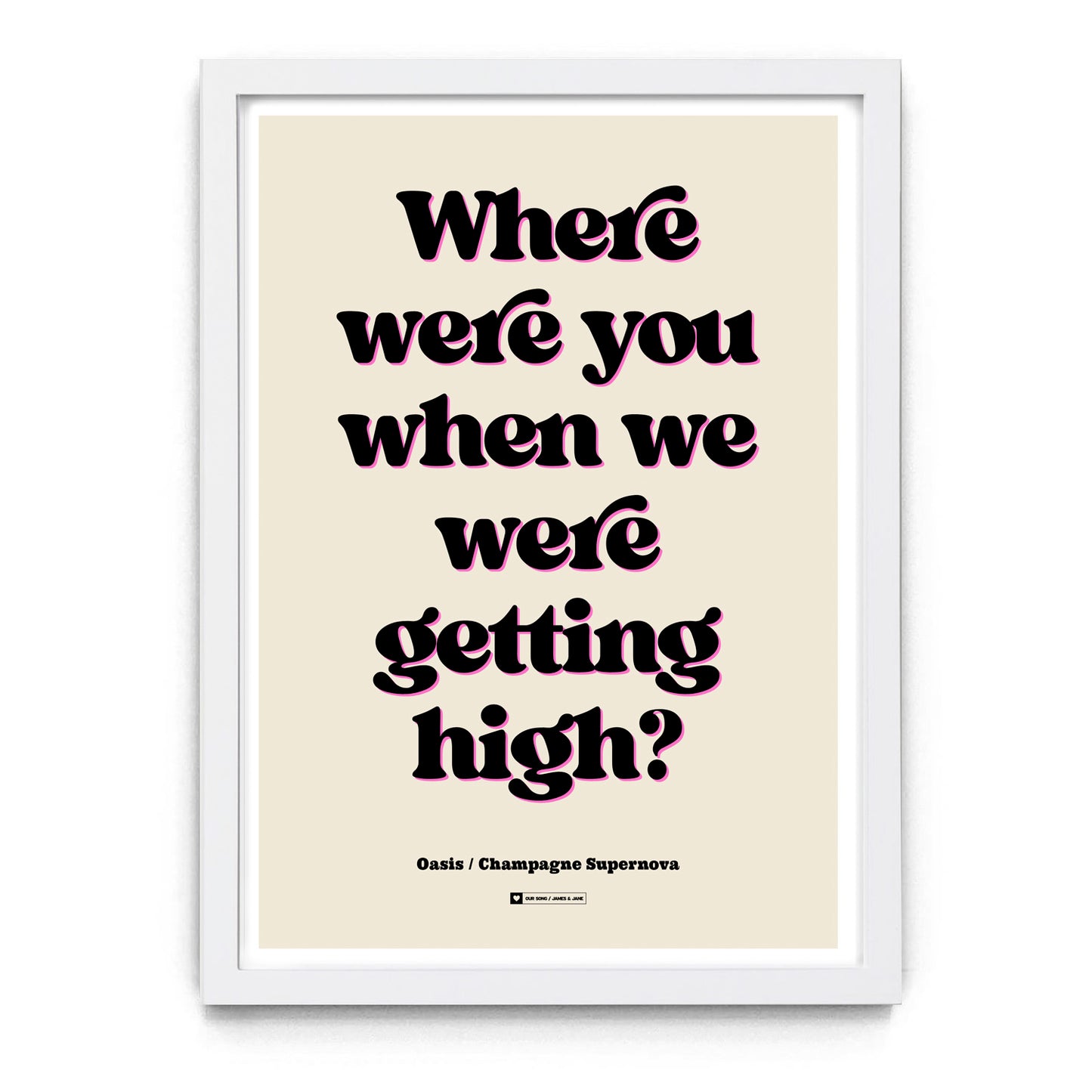 Custom Song Lyrics Retro Typography Print