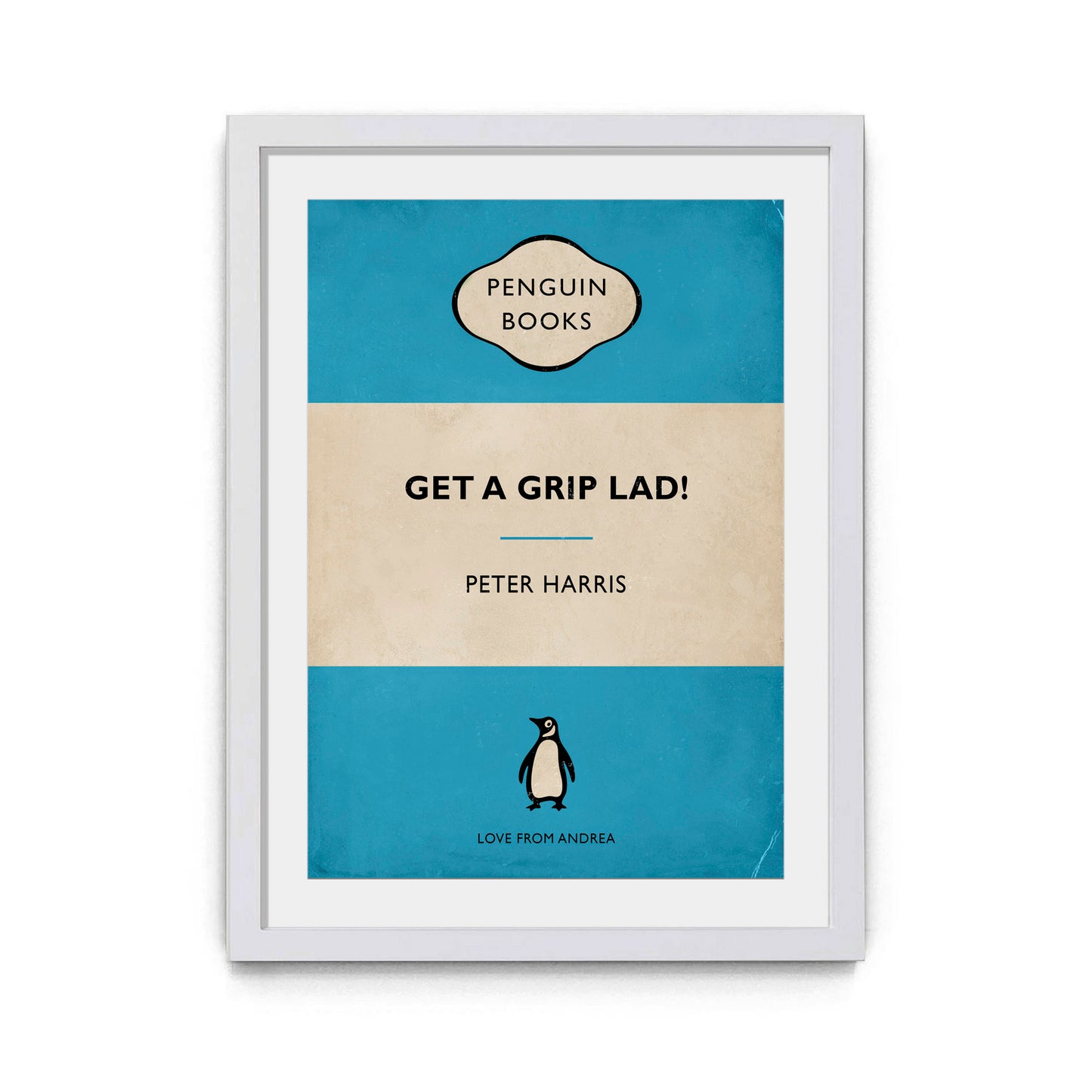 Custom Typographic Book Print (Distressed Version)