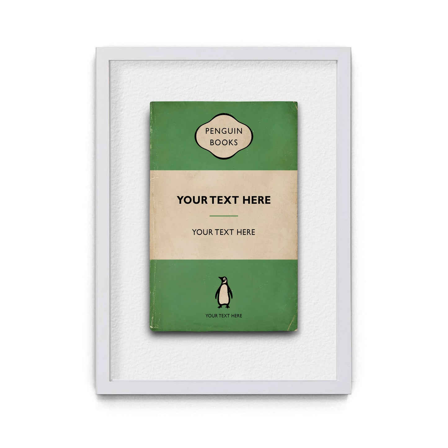 Custom Typographic Book Print (Distressed Version)