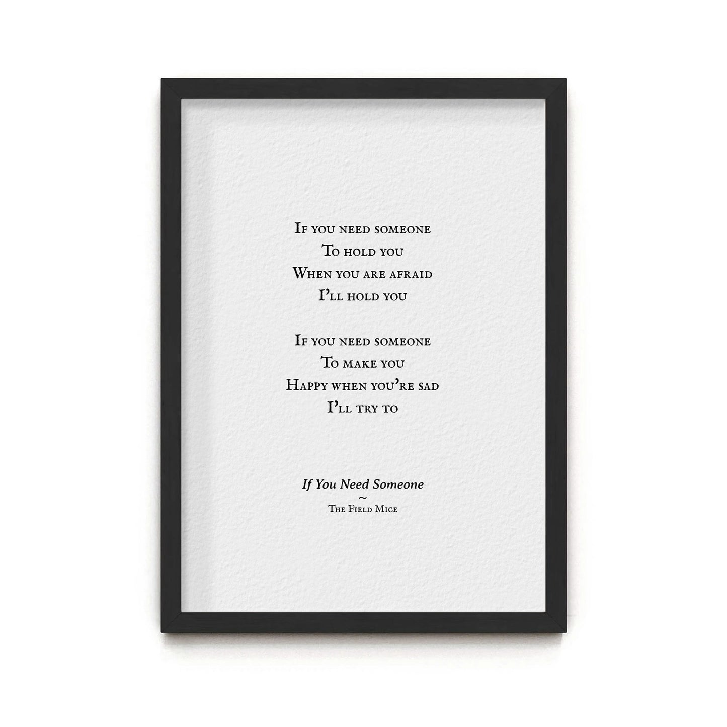 Custom "Old Type" Lyrics Print