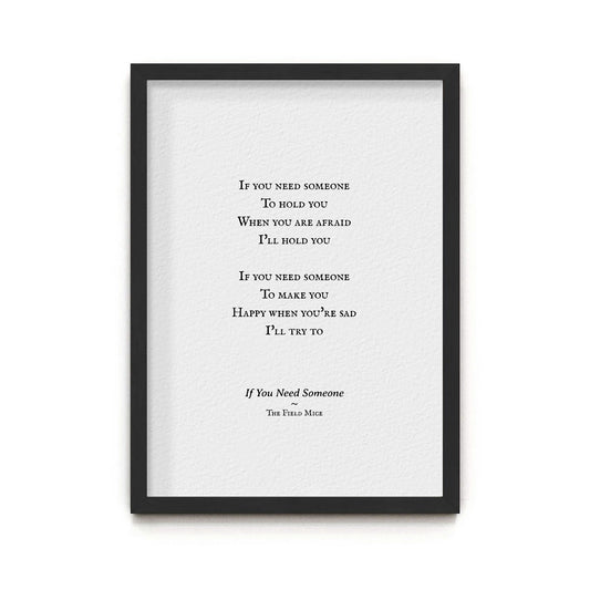 Custom "Old Type" Lyrics Print