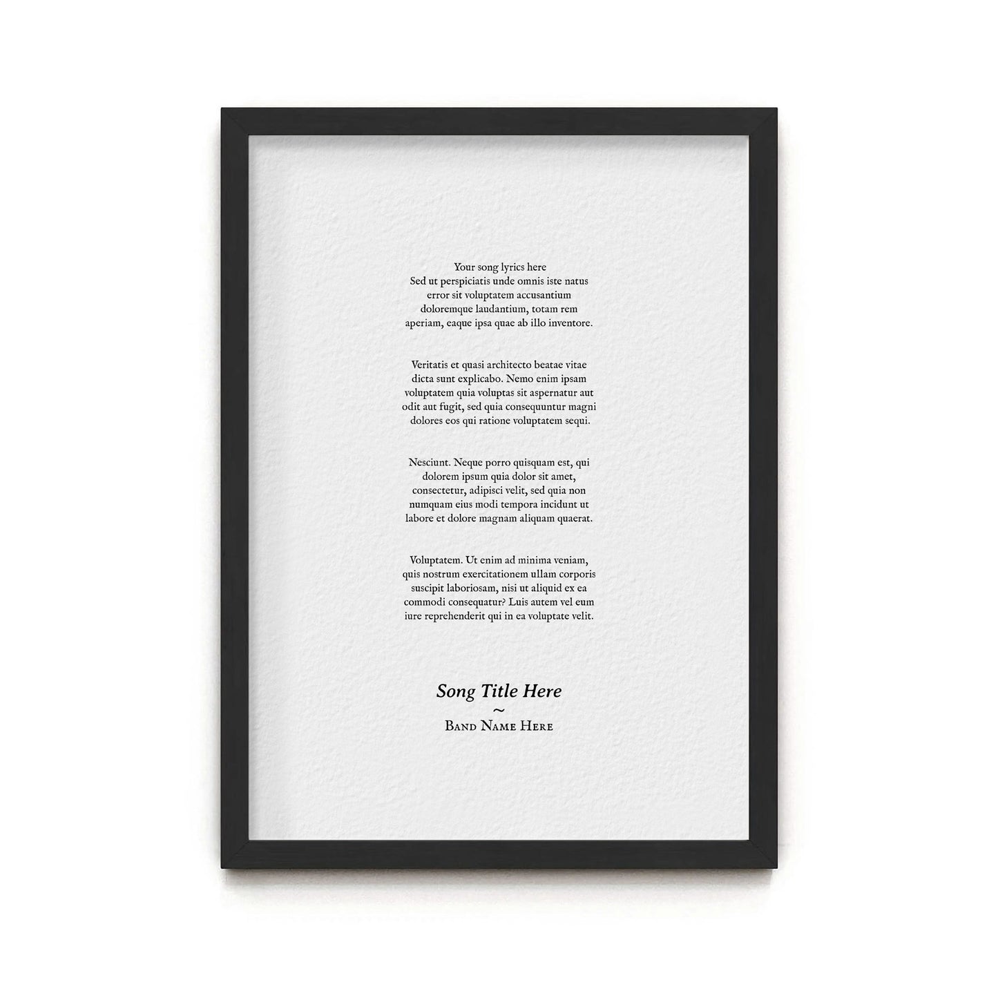 Custom "Old Type" Lyrics Print