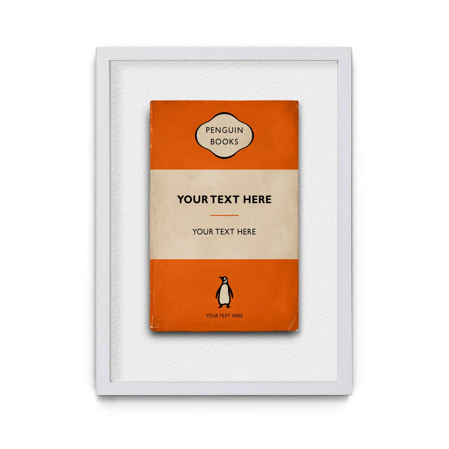 Custom Typographic Book Print (Distressed Version)