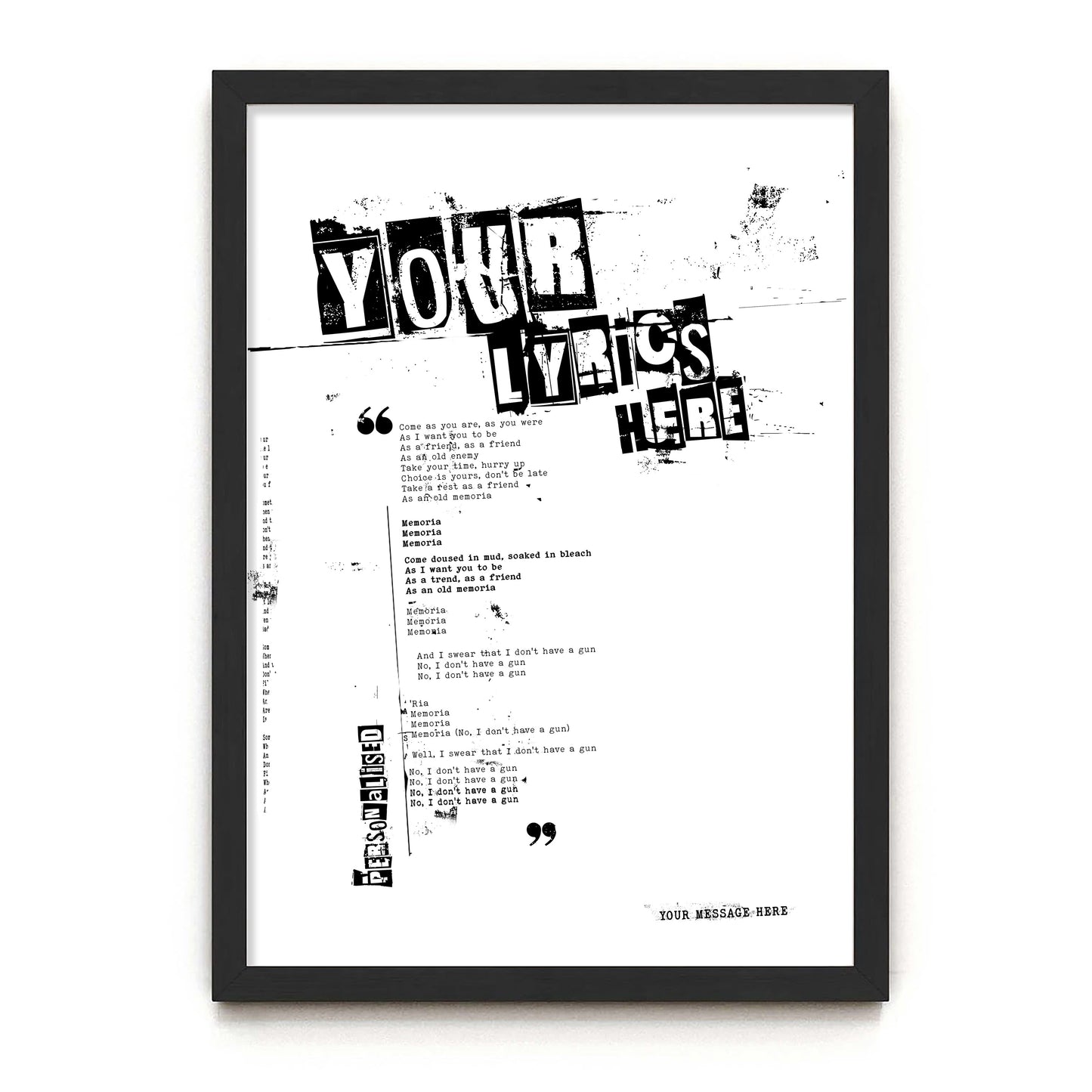 Personalized Lyrics print sprucemooseart.com