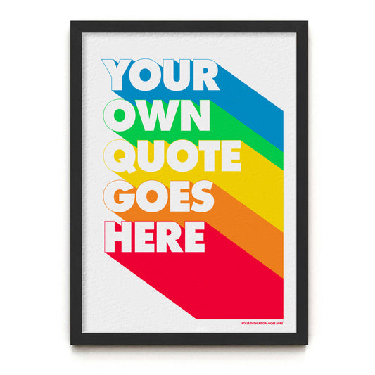 Custom Typographic Rainbow Print (White Text))