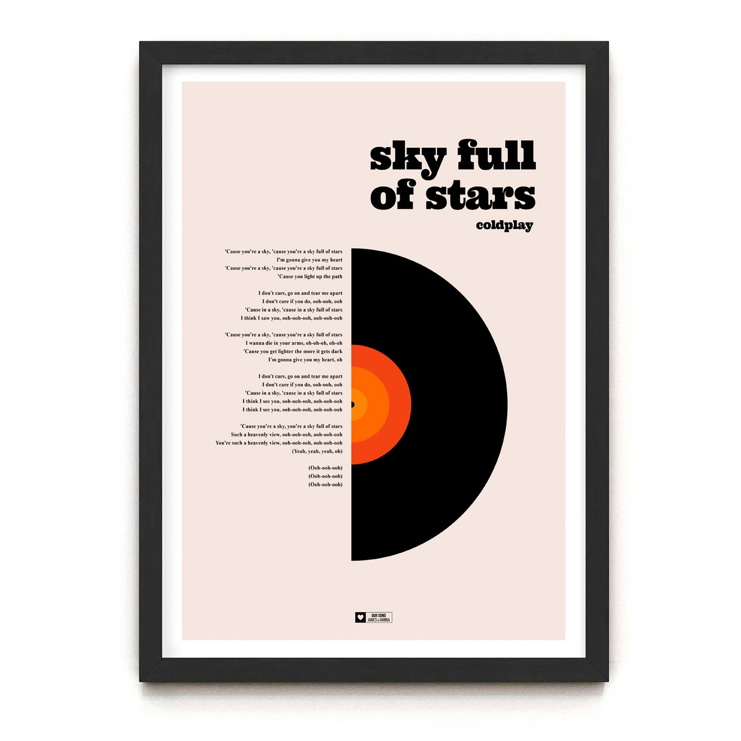 Custom Typography Lyrics Print