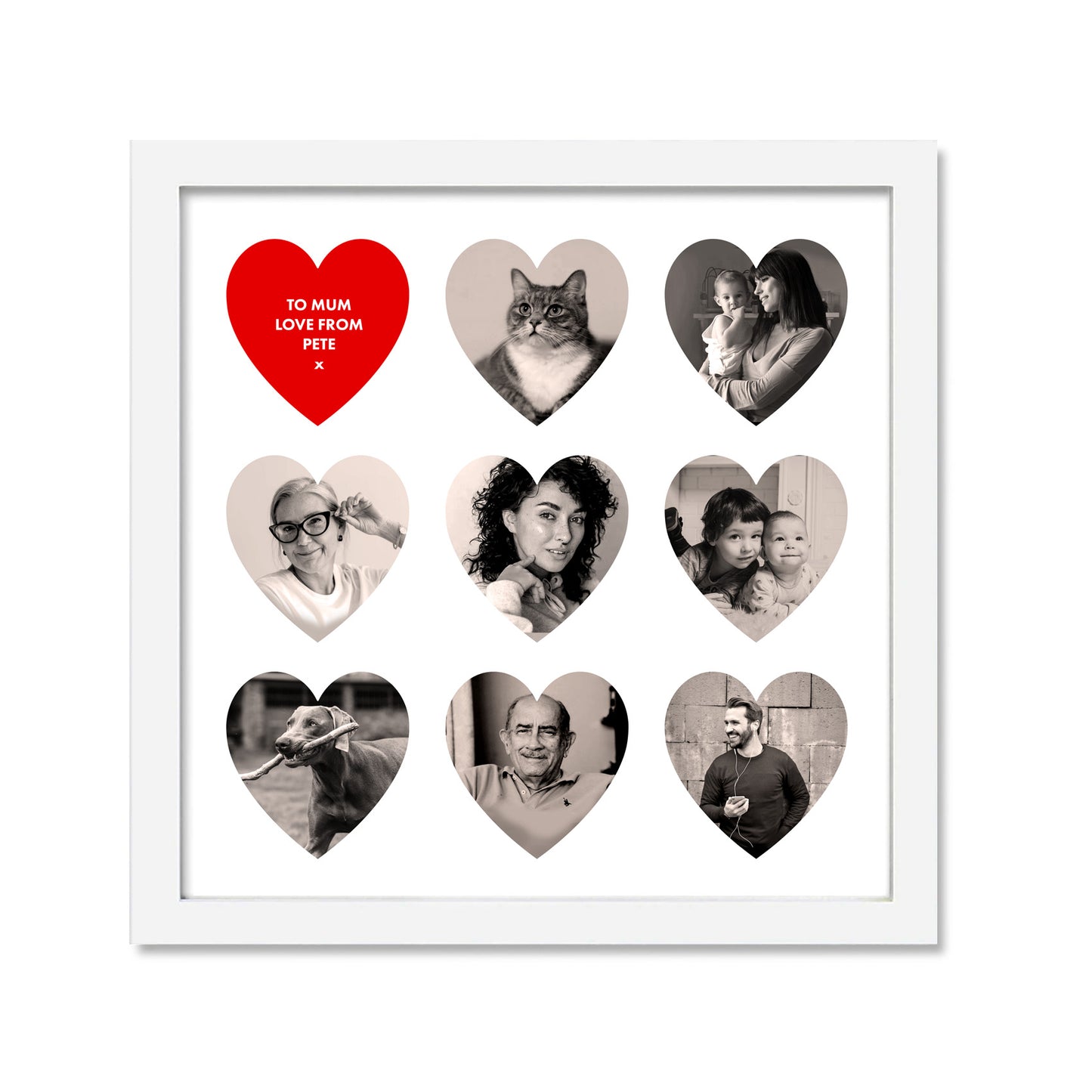 Nine Hearts Custom Photo Montage