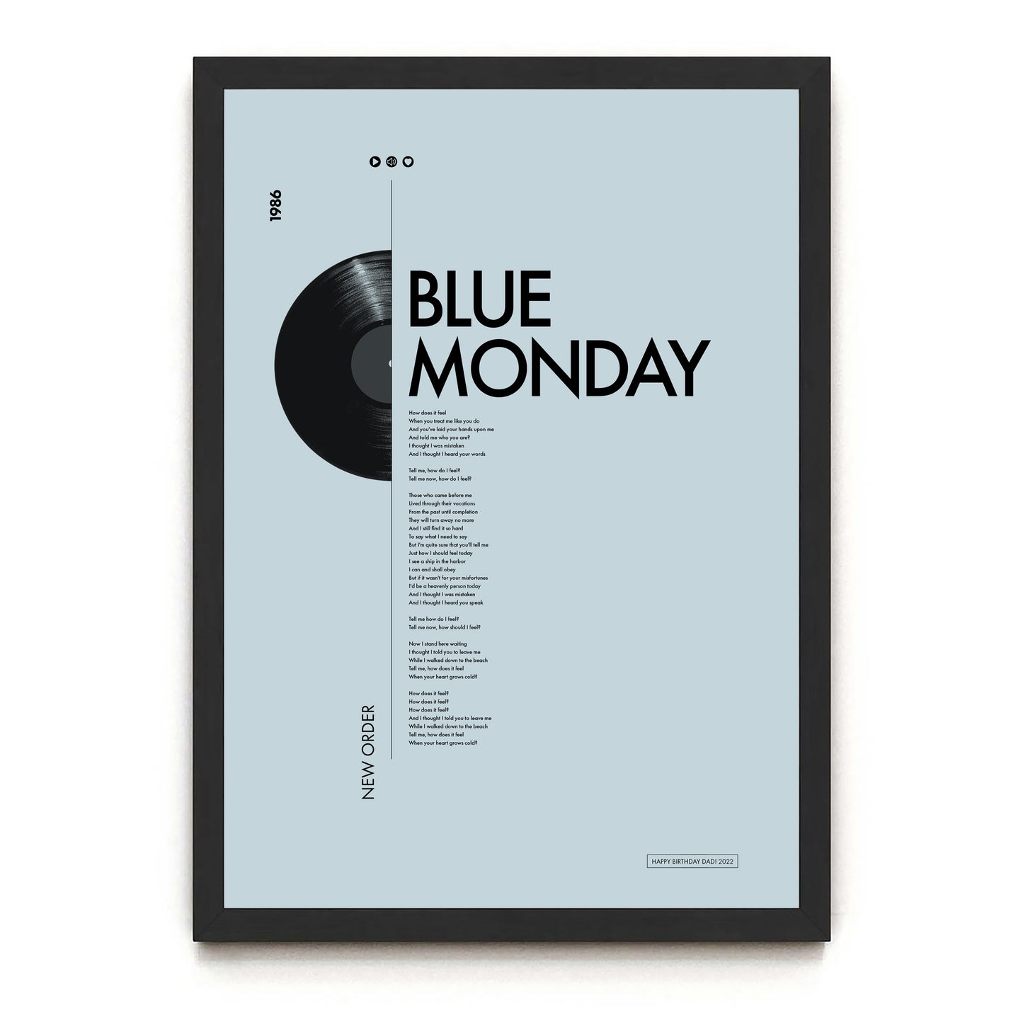 Custom Song Lyrics Print (Futura)