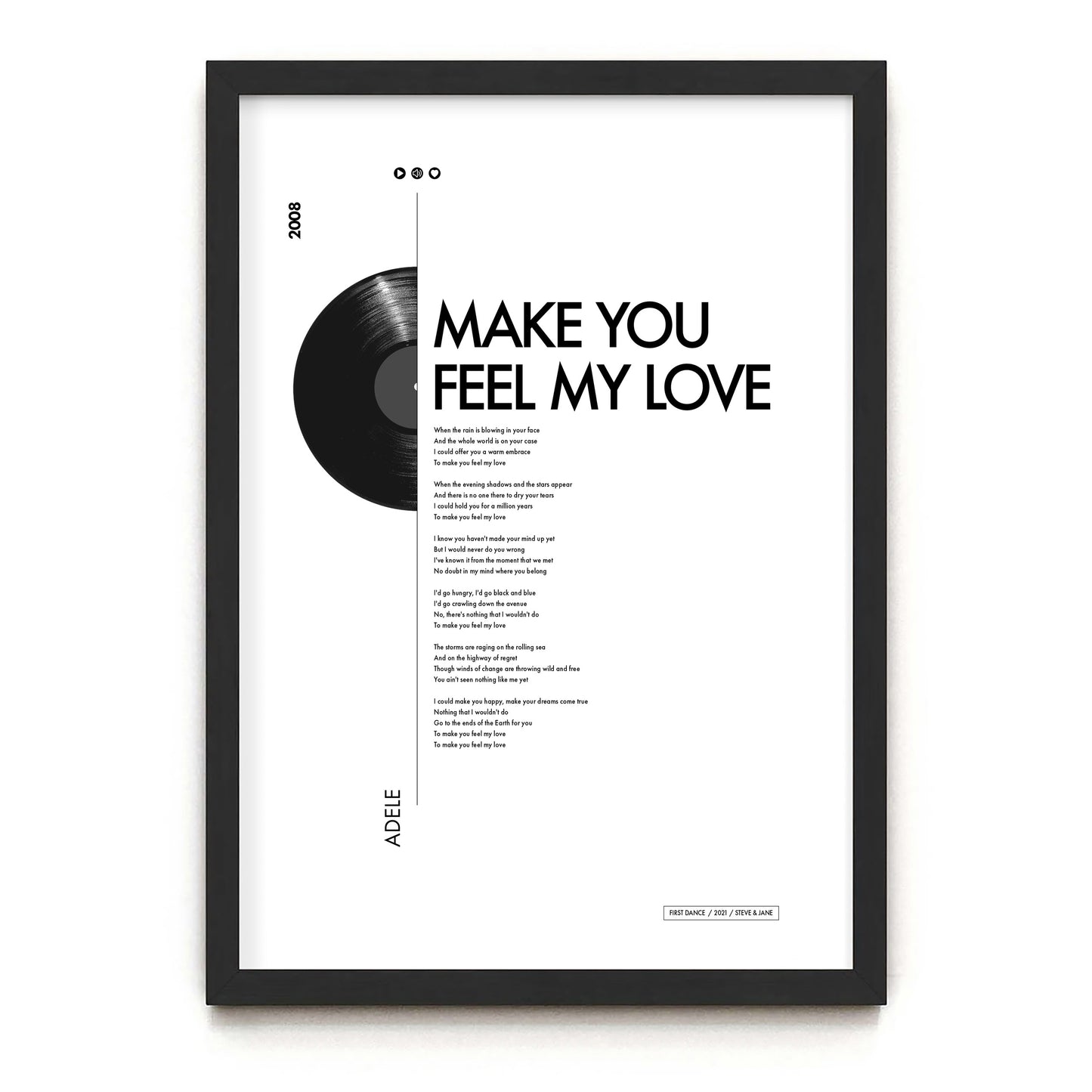 Custom Song Lyrics Print (Futura)
