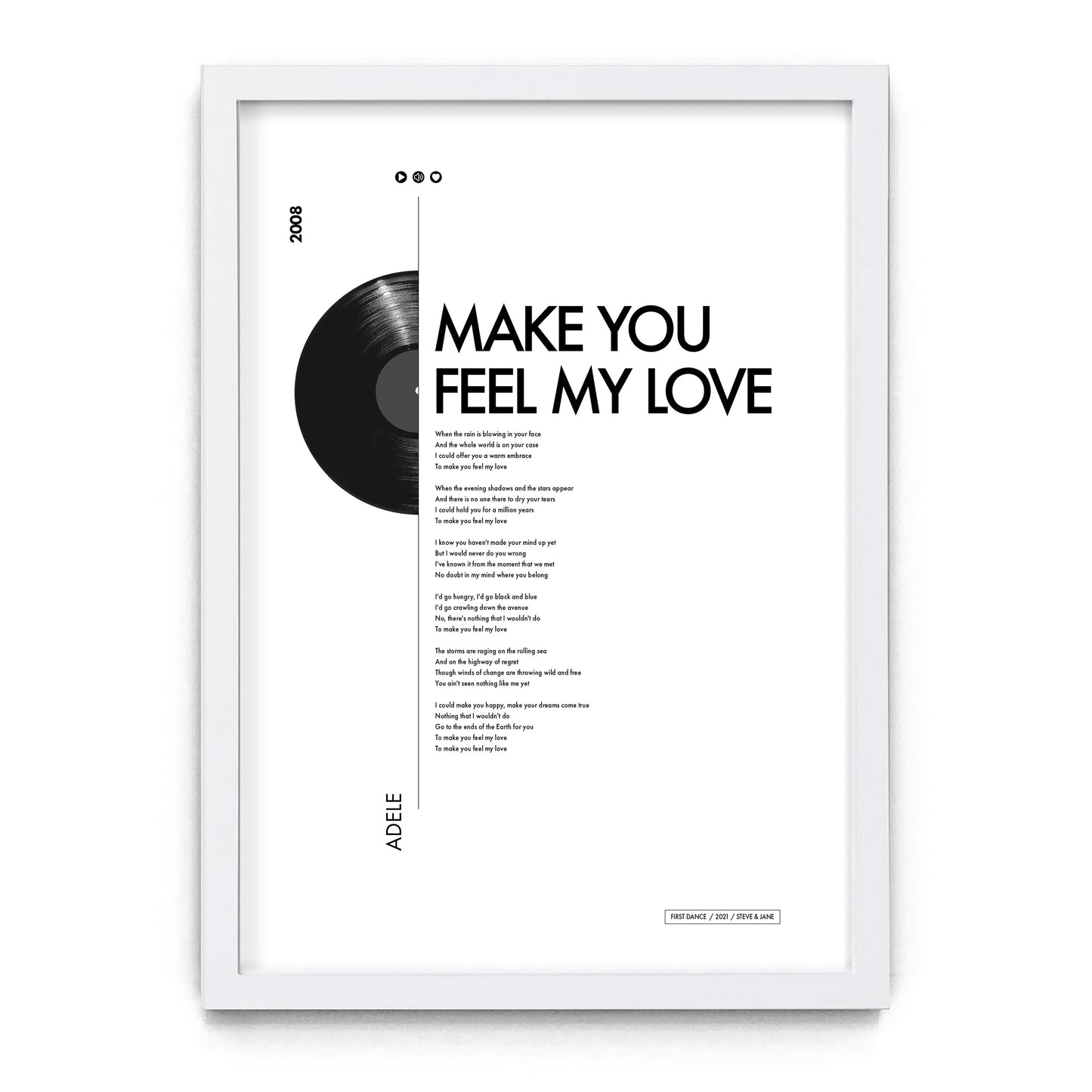 Custom Song Lyrics Print (Futura)