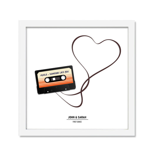 Custom Cassette Tape Heart Print