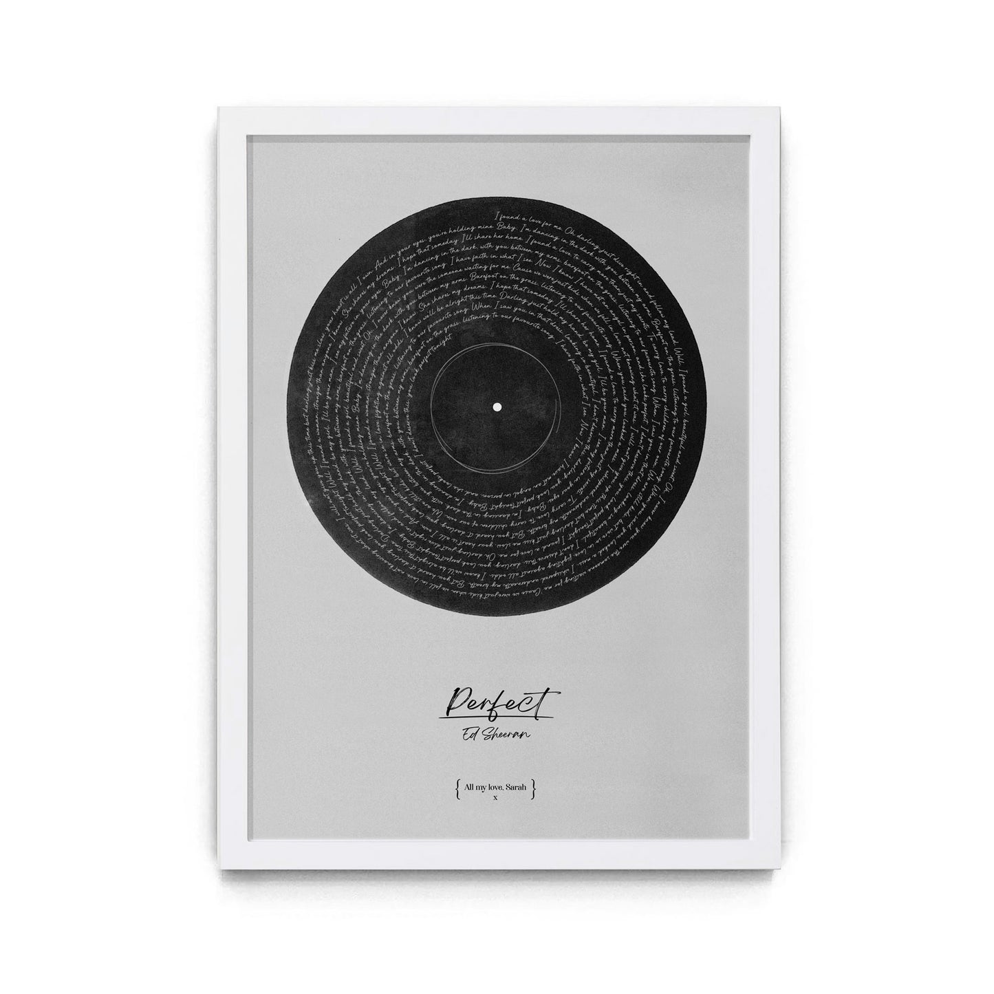 Custom Song Lyrics Print (Black Circle)