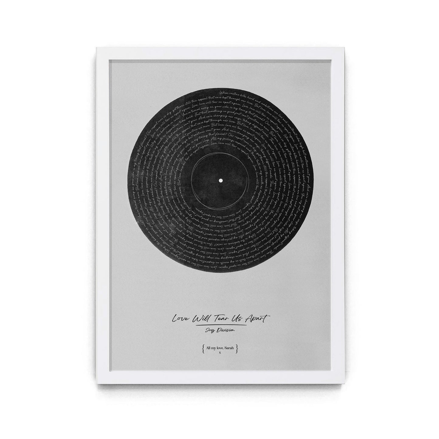 Custom Song Lyrics Print (Black Circle)