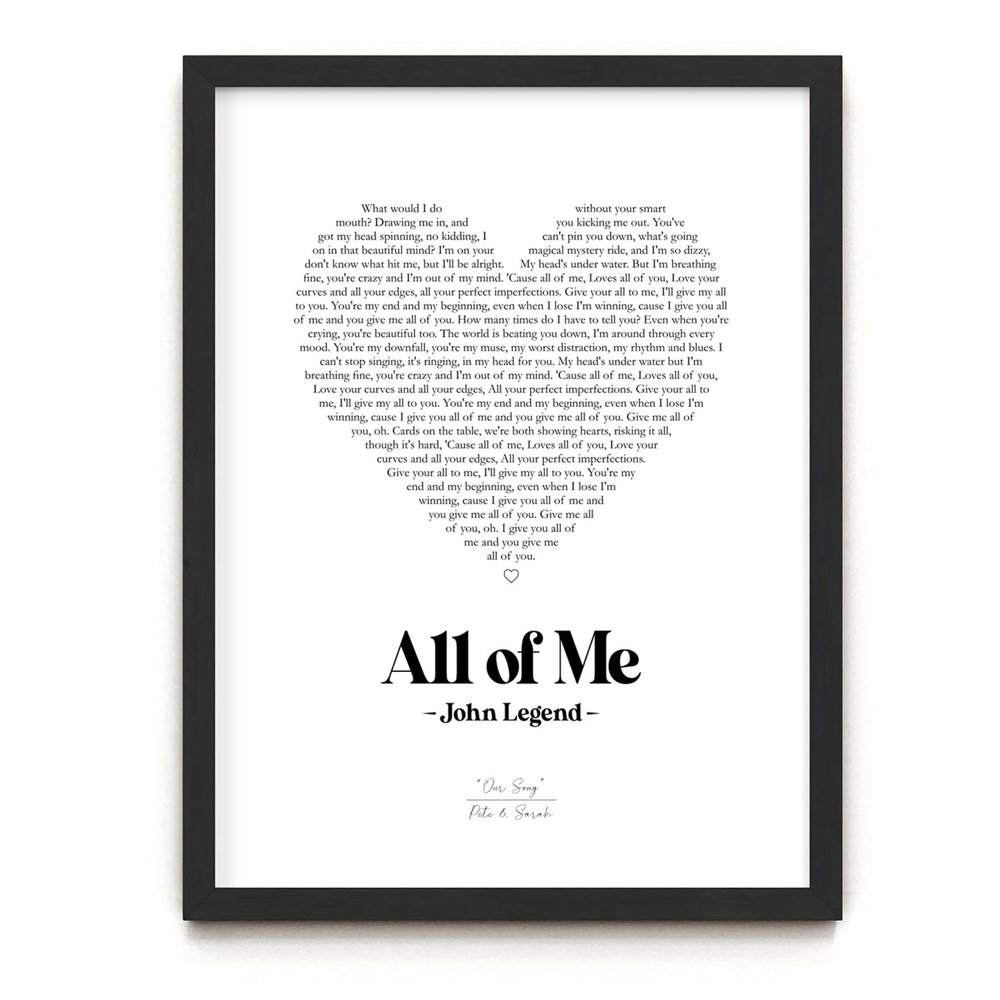 Custom Song Lyrics Heart.