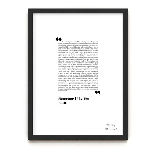 Personalised Lyrics print sprucemooseart.com