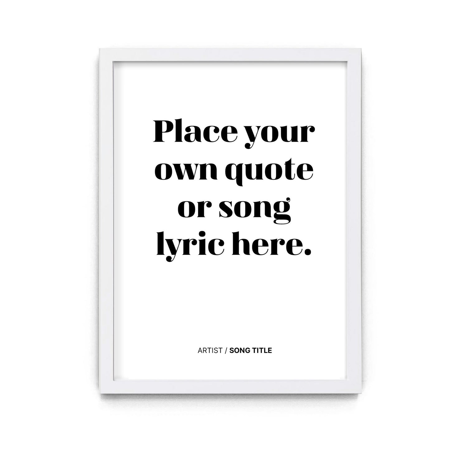 Custom Song Lyrics Print (Style C)