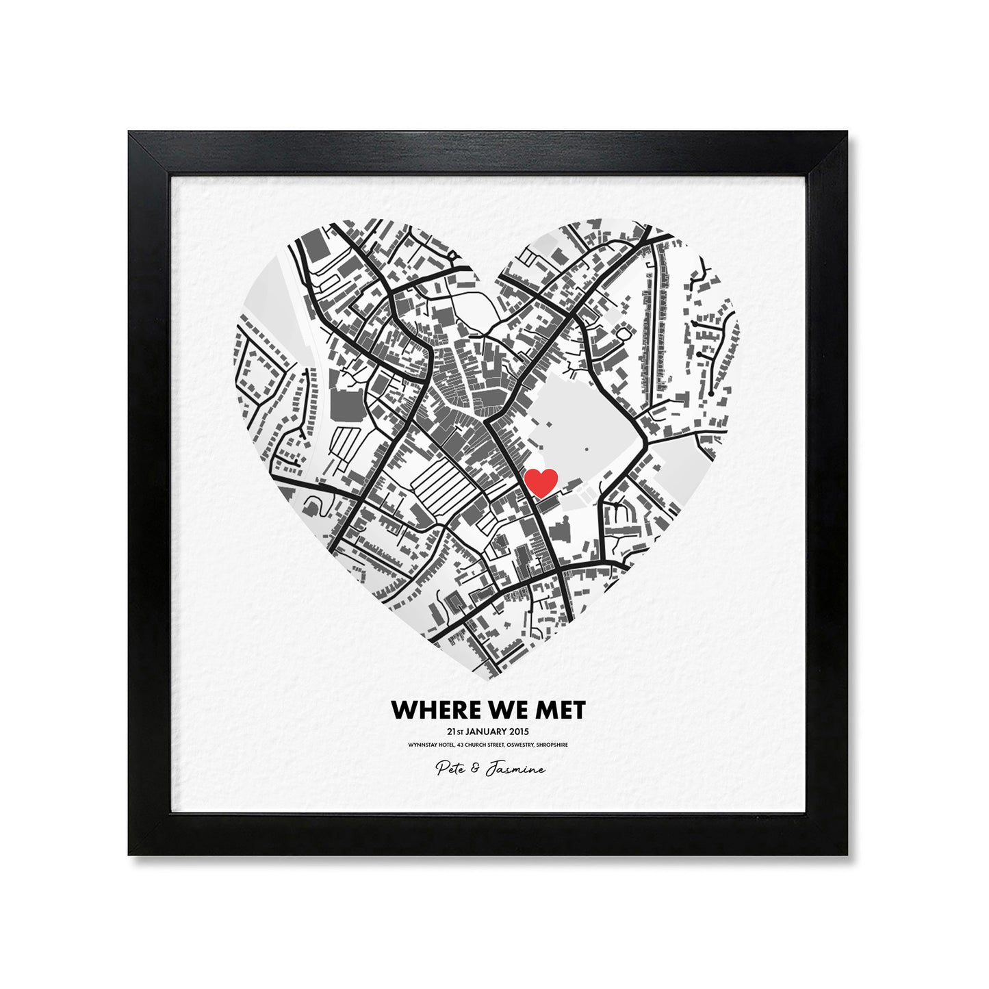 Custom Heart Map Print (B)