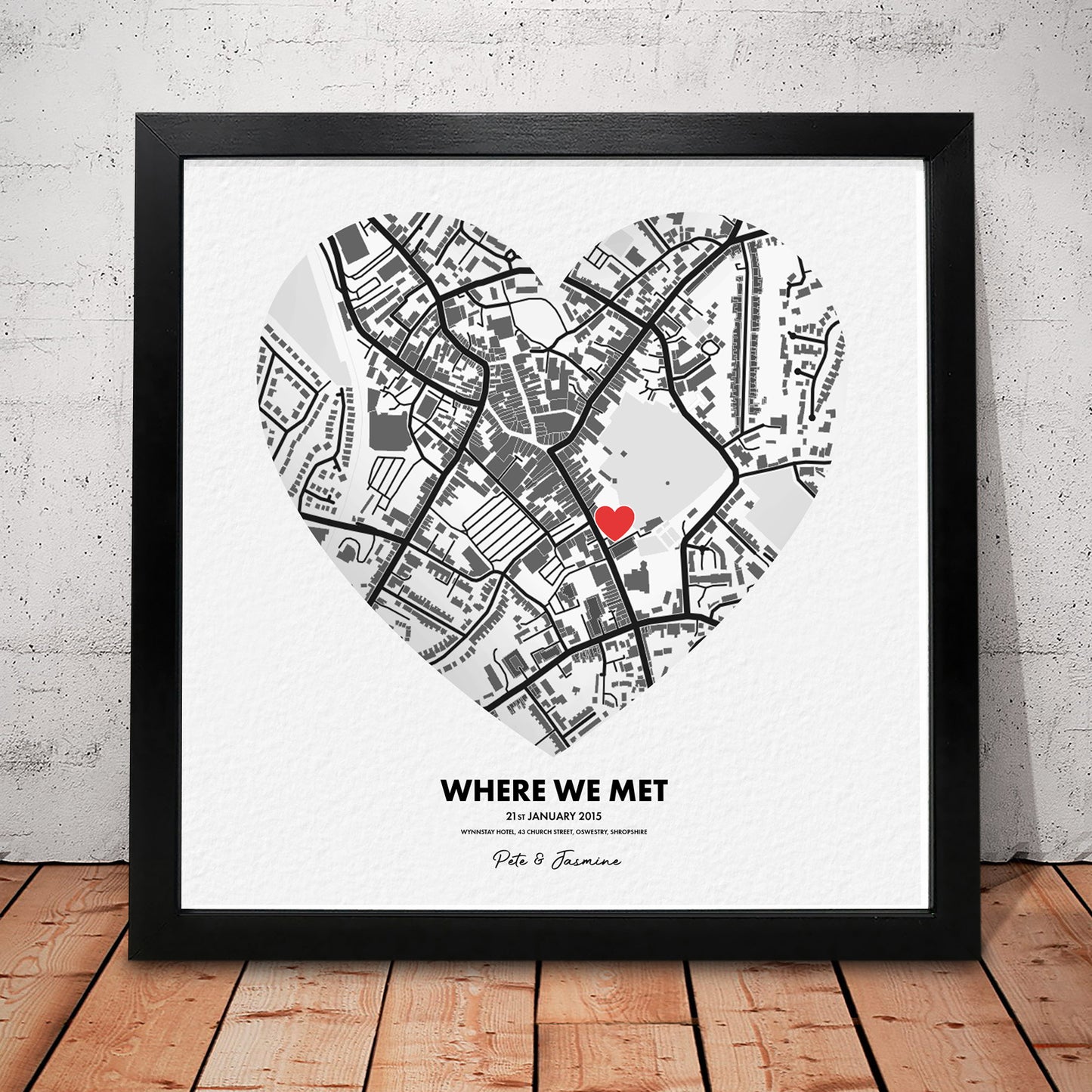 Custom Heart Map Print (B)