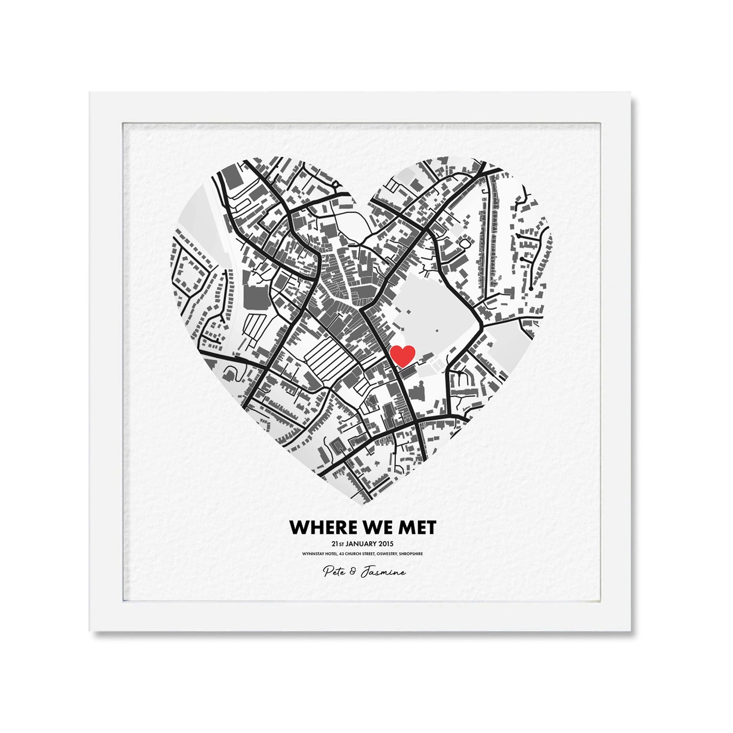 Custom Heart Map Print (B)